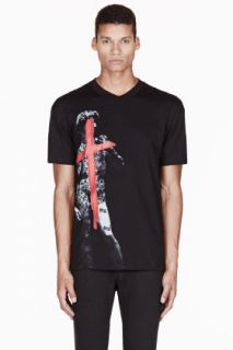 Mcq Alexander Mcqueen Black Cross And Body Print T_shirt