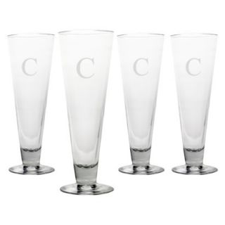 Personalized Monogram Classic Pilsner Glass Set of 4   C
