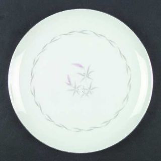 Jyoto Valerie Dinner Plate, Fine China Dinnerware   Pink Tassels, Gray Leaves, P