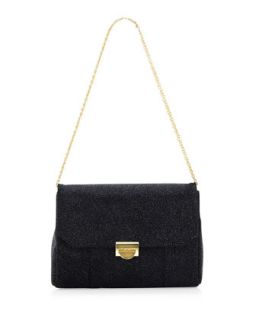 Mini Marlow Glittery Clutch Bag, Black