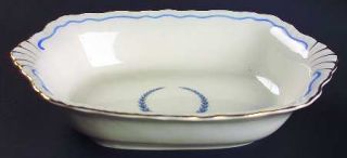 Warwick Neo Classic Blue (Scallopgold) 9 Oval Vegetable Bowl, Fine China Dinner