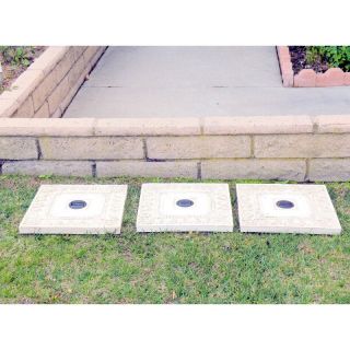 Homebrite Solar Power Square White Wash Stepping Stones   Set of 3   30839/3