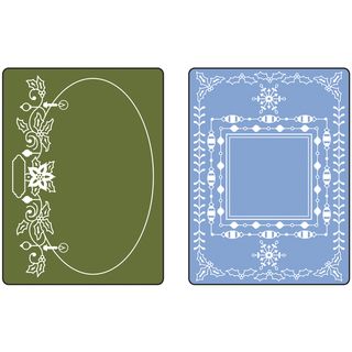 Sizzix Textured Impressions Embossing Folders 2/pkg holiday Frames