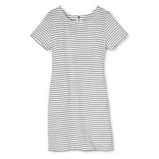 Merona Womens Knit T Shirt Dress   Black/Sour Cream   M