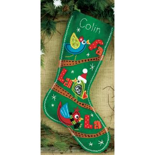 Fa La Birds Stocking Felt Applique Kit 19 Long