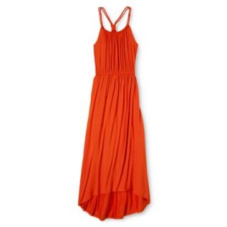 Merona Womens Knit Braided Strap Maxi Dress   Orange Zing   L
