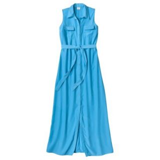 Merona Womens Maxi Shirt Dress   Caribbean Blue   S