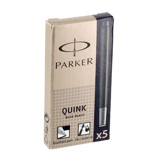 Parker Quink Refill Cartridge For Permanent Ink Fountain Pens, Blue/black Ink, 5/pack (Blue/Black InkDimensions 3.1 inches longPack of 5 )