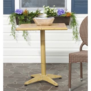 Safavieh Svana Bamboo Style Accent Table (BambooMaterials Aluminum and oak woodDimensions 28.3 inches high x 23.6 inches wide x 23.6 inches deepThis product will ship to you in 1 box.Assembly required )