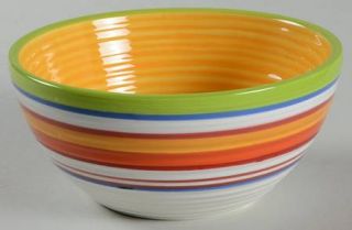 Clay Art Calypso Soup/Cereal Bowl, Fine China Dinnerware   Embossed Multcolor Ba