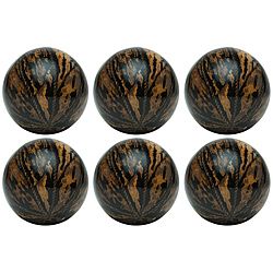 Red Vanilla 4 inch Decorative Rope And Bark Nature Spheres (set Of 6)