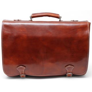 Alberto Bellucci Florence Italian Leather Messenger Bag (HoneyWeight 4.85 poundsInterior pockets Two (2) main compartments, rear zip pocketExterior pockets Two (2) external pockets under flapFlap over and dual buckle fasteningInternal organizational pa