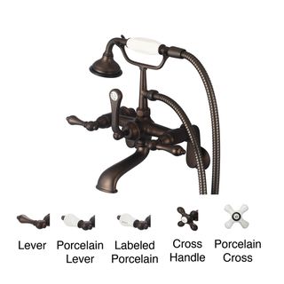 Water Creation F6 0009 03 Vintage Classic Adjustable Center Wall Mount Tub Faucet With Swivel Wall Connector And Handheld Shower