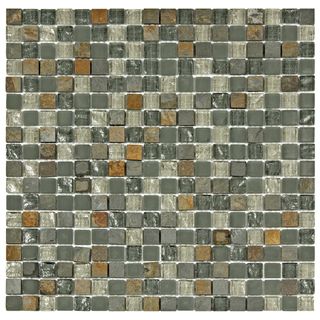 Somertile Reflections Mini 5/8 in Wisp Glass/stone Mosaic Tile (pack Of 10) 11.75 X 11.75 In.