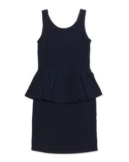 Peplum Dress, Navy, 7 14