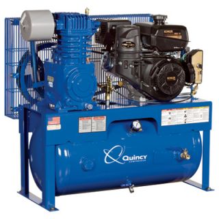Quincy Reciprocating Air Compressor   14 HP Kohler Engine, 30 Gallon Horizontal