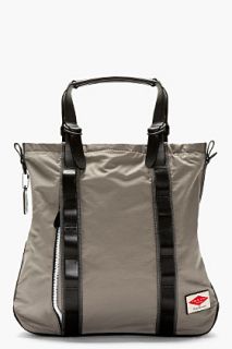 Rag And Bone Grey Leather_trimmed Tenzing Tote Grey