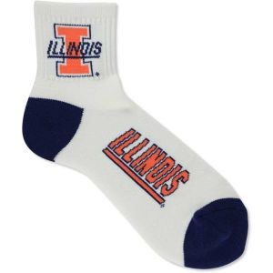 Illinois Fighting Illini For Bare Feet Ankle White 501 Sock