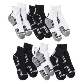 Boys Cherokee Black/White 6 pair Ankle Socks 5.5 8.5