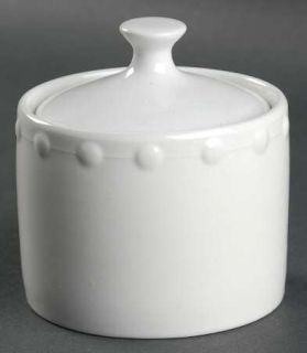 Oneida Evening Pearl Sugar Bowl & Lid, Fine China Dinnerware   White,Embossed Do