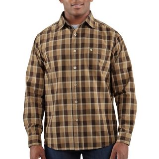 Carhartt Bellevue Plaid Shirt   Slim Fit  Spread Collar  Long Sleeve (For Men)   ARMY GREEN (2XL )