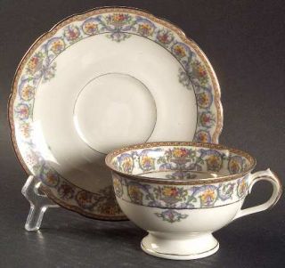 Royal Ivory (Czech, Germany) Copley, The Footed Cup & Saucer Set, Fine China Din