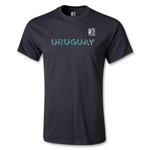 Euro 2012   FIFA Confederations Cup 2013 Uruguay T Shirt (Black)