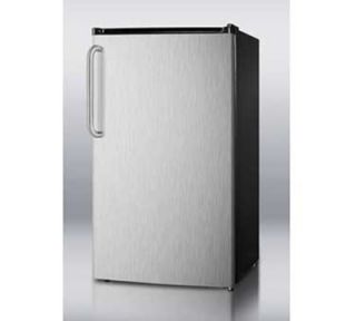 Summit Refrigeration Refrigerator Freezer w/ Auto Defrost & Door Storage, Black/Stainless, 3.6 cu ft, ADA