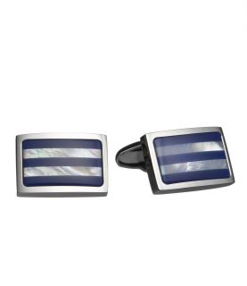 Blue Mother of Pearl Horizontal Stripe Cufflinks JoS. A. Bank