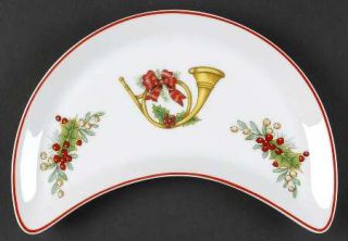 Vista Alegre Christmas Magic Crescent Salad Plate, Fine China Dinnerware   Vario