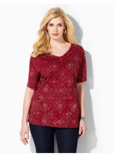 Catherines Plus Size Reflections Top   Womens Size 0X, Red