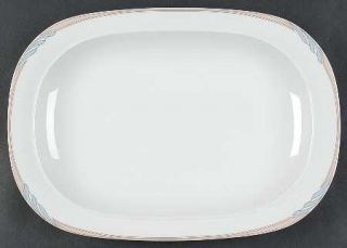 Mikasa Omega Blue/Peach 14 Oval Serving Platter, Fine China Dinnerware   Blue &
