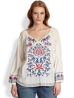 Johnny Was, Sizes 14 24 Andrea Peasant Top   White