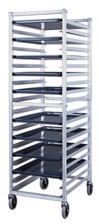 New Age Full Height Pan Rack, Open Sides, (20)18x26 in Pan Capacity End Loading Aluminum
