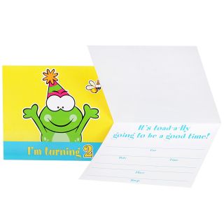 Froggie Fun 2nd Birthday Invitations