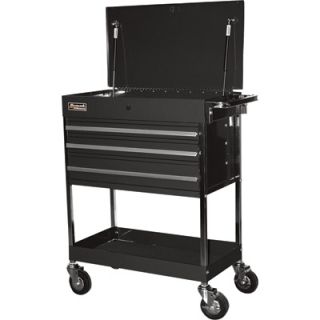 Homak 3 Drawer Industrial Service Cart   Black, Model# BK05500200