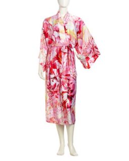Floral Print Robe, Pink/Multicolor