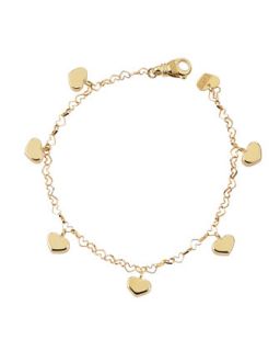 18 Karat Gold Heart Charm Bracelet
