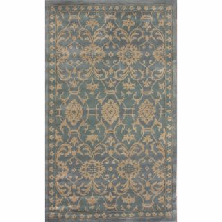 Nuloom Handmade Persian Motif Light Blue Wool Rug (5 X 8)