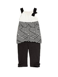 Nicole Miller Toddlers & Little Girls Two Piece Striped Tunic & Leggings Set  