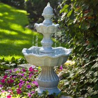 LB International Inc Welcome Garden Pineapple Tiered Fountain Multicolor   DQH 
