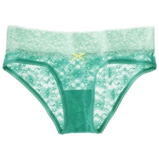 Xhilaration Juniors All Over Lace Hipster   Green Ripple XL