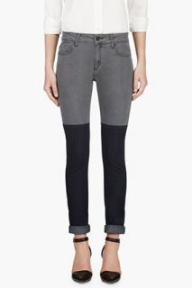 Surface To Air Grey And Blue Colorblocked Super Skinny Jeans