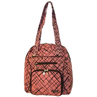 Jenni Chan Womens Red Brush Strokes Tote Bag (RedBlack brush stroke printTote bagZip top closureSelf repairing zippersFixed strap handle100 percent cottonFully linedExterior pockets One (1) front pocket, one (1) back shoe pocketInterior pockets One (1) 