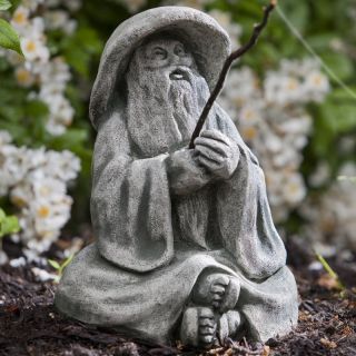 Campania International Hiroki Fishing Oriental Figure Cast Stone Garden Statue  