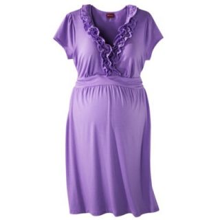 MERONA Jordyn Purple Ruffle Nck Cap Slv Short Dress   S