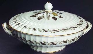 Royal Worcester Engadine (No Inner Verge) Round Covered Vegetable, Fine China Di