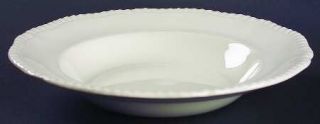 Spode Gadroon Large Rim Soup Bowl, Fine China Dinnerware   Off White, Rope Edge,