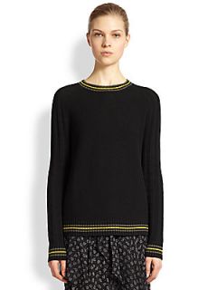 Jason Wu Cashmere Stripe Sweater   Black Olive