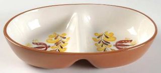Stangl Provincial 10 Oval Divided Vegetable Bowl, Fine China Dinnerware   Yello